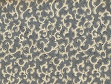 Blue  White Cotton Quilt Crafting Fabric 1.33 Yards x 44 Inches Wide