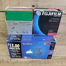 Lot 60 Vintage 3.5" Floppy Disks Imation Memorex 3M Sony IBM Black Blue Orange