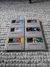 Super Nintendo SNES Cartridge Bundle PAL x 6 Super Mario World, Kart, Pilotwings
