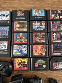 Sega Genesis Video Games And Accessories Lot Controllers Power Cord