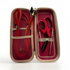 Pink Stethoscope and Medical Scissors Kit pen lights with Storage Case