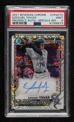 2021 Bowman Chrome Prospect Speckle Refractor 86/299 Ezequiel Tovar Auto b4d