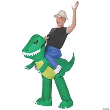 Adults Inflatable Dinosaur Rider Costume   Funny Halloween Cosplay Party Outfit
