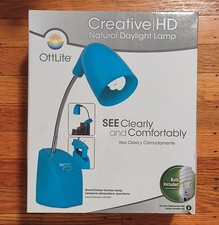 OttLite CreativeHD Desk Lamp w/ Flexible Arm  Clamp, Blue, K8180P