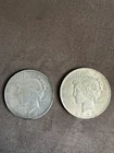 Lot of two 1923 & 1924 Liberty Peace one dollar Silver Coins Nice!