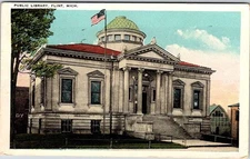 Postcard LIBRARY SCENE Flint Michigan MI o/19 AK5263