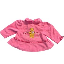 Disney Winnie The Pooh Top 12 Months Pink Collared Long Sleeve Shirt