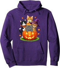 Cute Kittens Pumpkin Halloween Spooky Season Unisex Hooded Sweatshirt