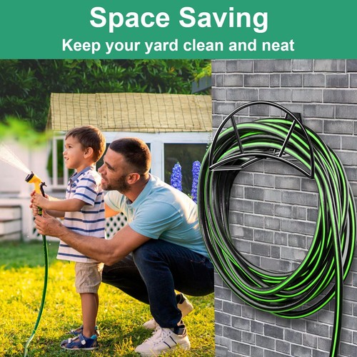 Garden Hose Holder Wall Mount Metal Water Hose Holder Holds 125Ft Hoses Heavy... - Picture 7 of 7