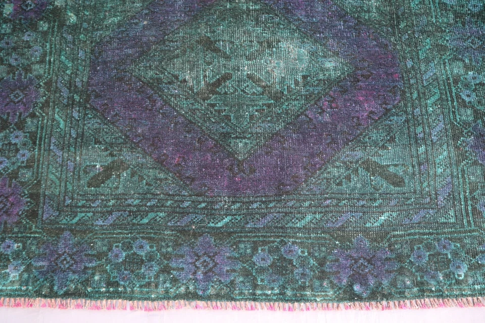 3'3x6' ft Afghan Antique Over dye Rug- Kids Area Rug- Vintage Zero Pile Area Rug - Image 3 of 4