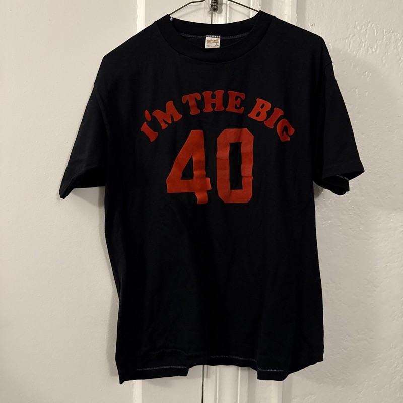 Vintage 80s Sportwear Shirt Men Large Black Tee “I’m The Big 40” Font USA