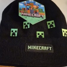 Minecraft Black Logo Beanie Hat One Size Unisex Kids Video Game Theme