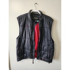 Eddie Bauer Puffer Vest Men's Medium EBTEK Men's Black Red Lining