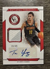 2019-20 National Treasures Trae Young GAME WORN GEAR AUTO signed Patch