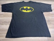 Vintage Y2K Batman Bat Signal T-Shirt Sun Faded Distressed DC Comic Tee Size 2XL