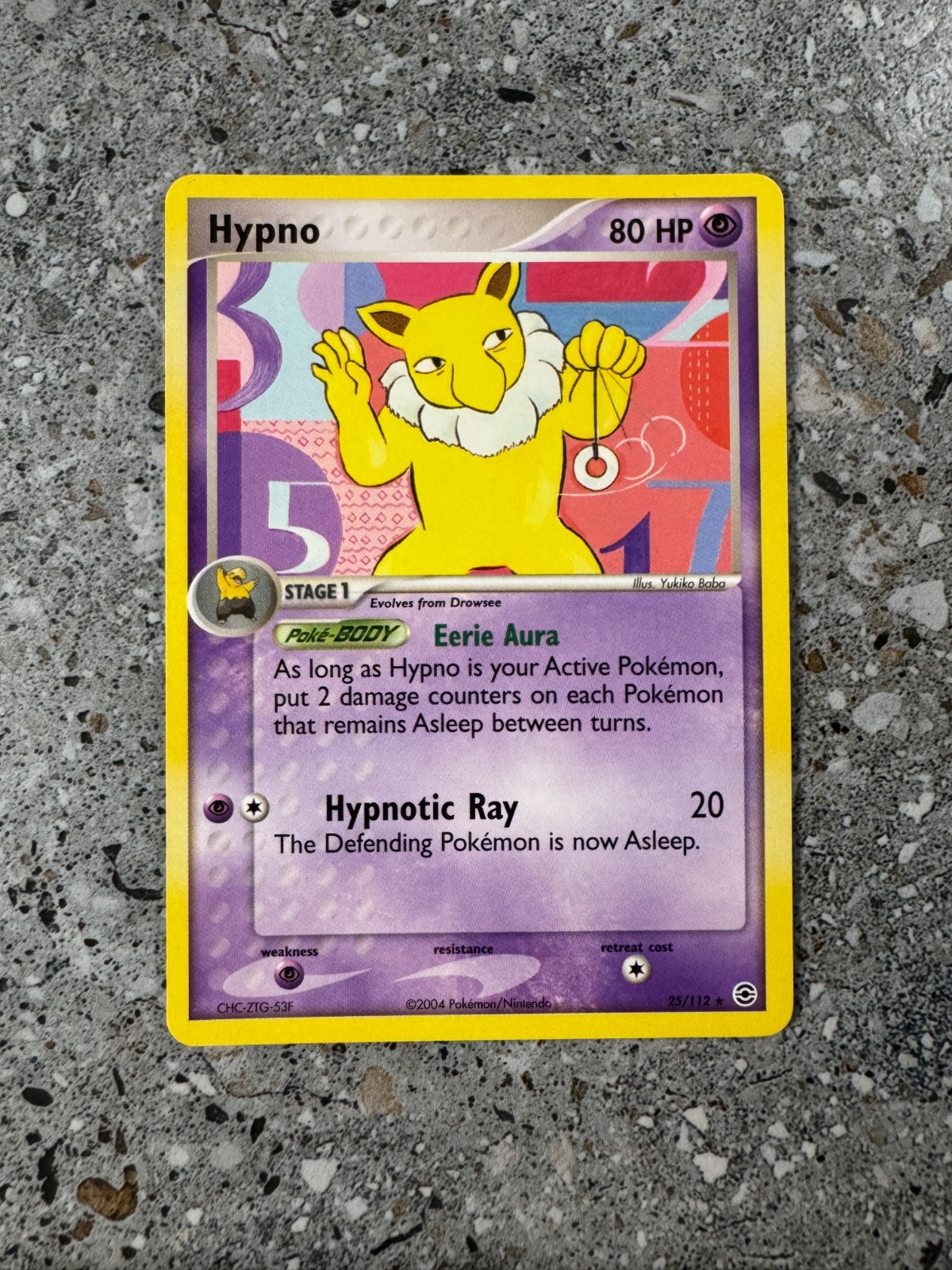 Pokemon TCG Cards Hypno 25/112 FireRed & LeafGreen FRLG Rare