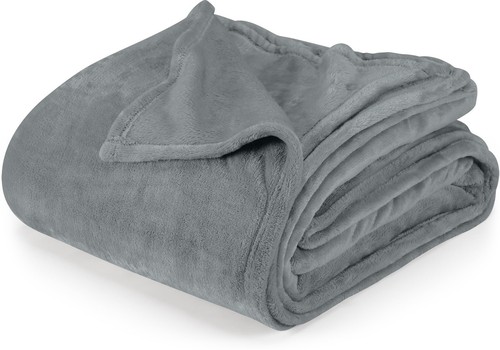 Cool Grey Fleece Blanket Queen Size Fuzzy Soft Anti-Static Microfiber Bed Bla...