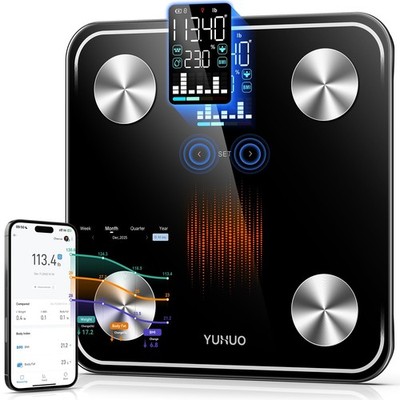 Smart Scale for Body Weight, 4-Electrode BIA Body Composition Scale with High...