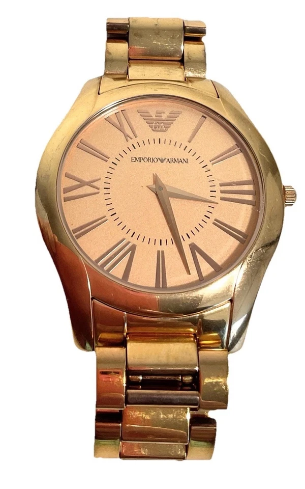 Emporia Armani Men’s Quartz AR-2061 Rose Gold Watch New Battery Authentic Gift - Image 2 of 4