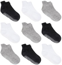Baby Non Slip Grip Ankle Socks with Non Skid Soles for Infants Toddlers Kids ...