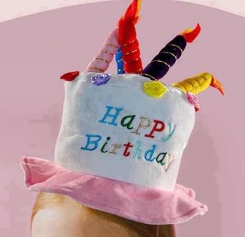 NEW NIP Happy Birthday Cake Party Hat With Candles Pink Girls Kids OSFA - Picture 6 of 9
