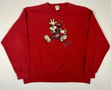 Vintage Disney Store Mickey Mouse 1928 Crewneck Sweatshirt Red USA Made XL