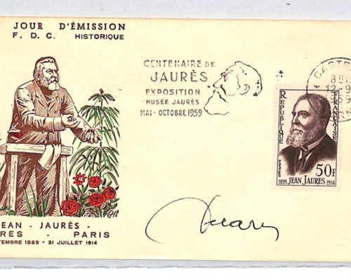 FRANCE 1959 FDC Jean Jaures Cover SIGNED Design DECARIS Castres SOCIALISM RF295