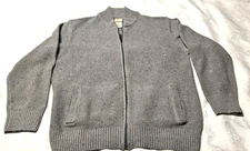 Scandia Woods~~Men's~~Full Zip~~Cardigan Sweater~~Size L ~Gray Twead