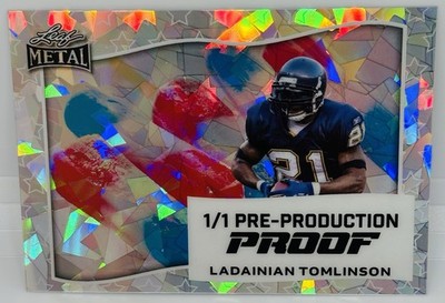 2025 Leaf Metal LaDainian Tomlinson 1/1 Cracked Ice RARE Pre-Production Proof