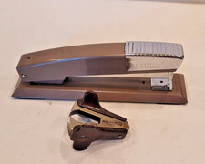 Vintage Bostitch Stapler Brown Model B12 Made In USA with Staple Puller