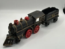 Vintage Cast Iron Steam Locomotive w/ Tender #50 11" - Train Toys