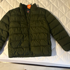 The Children's Place Unisex Kids Green Puffer Jacket Full Zip Insulated