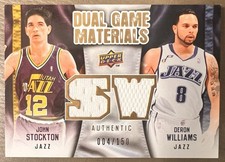 2009-10 Upper Deck Basketball Dual Game Materials #DG-SW Stockton Williams /150
