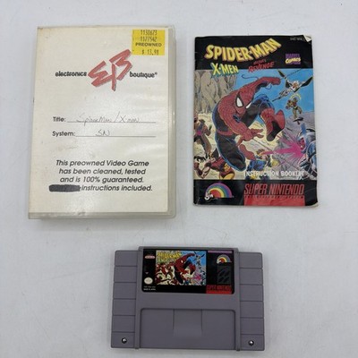 Spider-Man X-Men Arcade's Revenge Super Nintendo SNES In Box Manual EB Case
