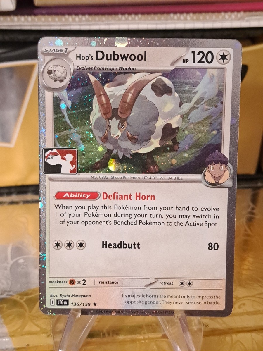 Hop's Dubwool Holo Pokemon Prize Pack Series 8 Promo Pokemon Card NM/LP  Stamp