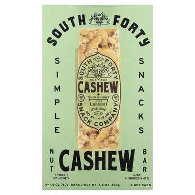 Nut Bar, Cashew + Touch of Honey, 4 Bars, 1.4 oz (40 g) Each