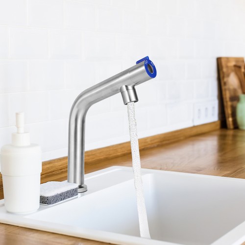Grifo de lavabo baño mezclador inodoro agua acero inoxidable - Imagen 11 de 12