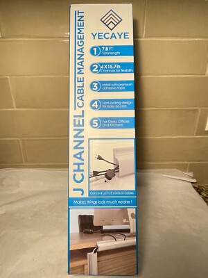 Yecaye Cable Management 7.8  J Channel Cable Raceway Cable Management Under Desk