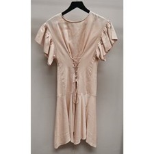 Ulla Johnson | Rose Pink Lace-up Asymmetrical Ruffle Dress | Size 4