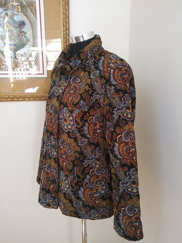 Harve Benard by Benard Holtzman Womens Quilted Paisley Jacket Coat Size M EUC - Picture 3 of 11