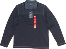  NWT G.H. Bass  Co. Men's Quilted 1/4 Zip Fleece Black Heather Men's MEDIUM