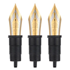 3PCS Jinhao X159 / 9019 Fountain Pen #8 Nibs Replaced EF/F/M Golden / Silver