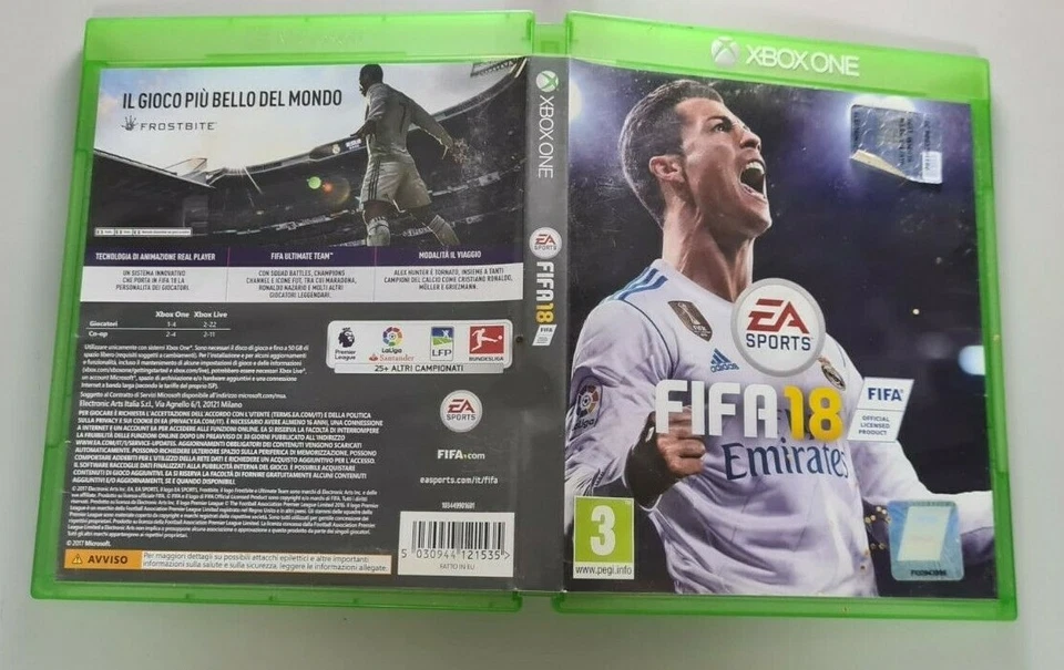FIFA 18 FOOTBALL 2018 MICROSOFT XBOX ONE PAL EUR ITA ITALIANO ORIGINALE COMPLETO, foto 1 di 2