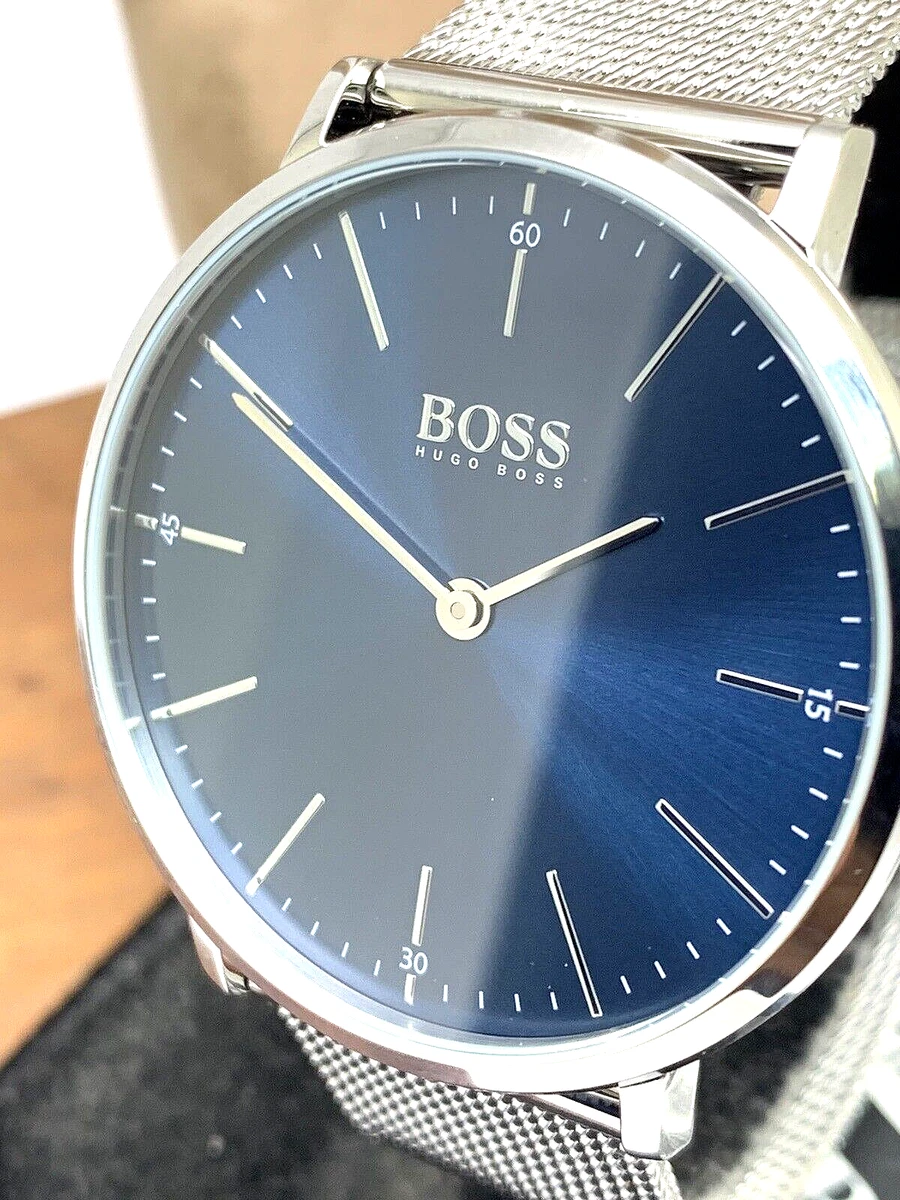 Hugo boss silver clearance watch mens