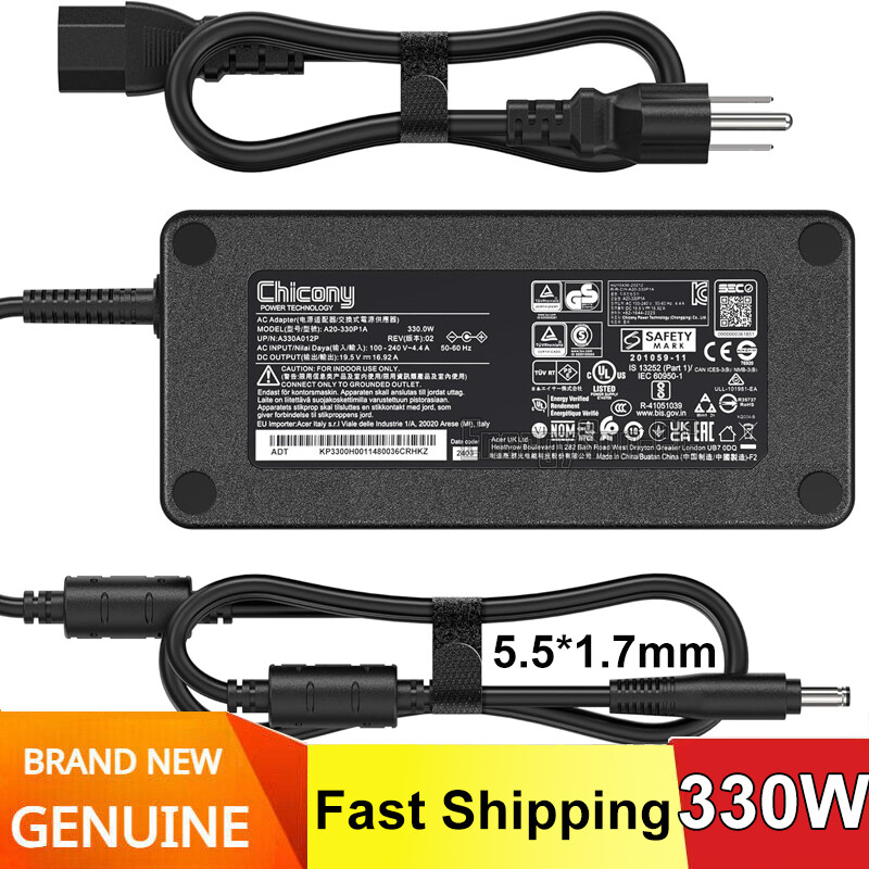 330W Laptop Power Supply Charger Oplaadkabel Compatibel met Acer Predator Helios Neo 16 PHN16-71 18 PH18-71 500 PH517-52 Nitro 5 16 17 AN517-55 AN515-58 AN16-41 AN17-41 A20-41 A20-50-41 330P1. A PA