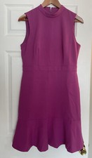 135. Ann Taylor Sleeveless Dress Barbie Pink High Neck Flutter 8 NWT
