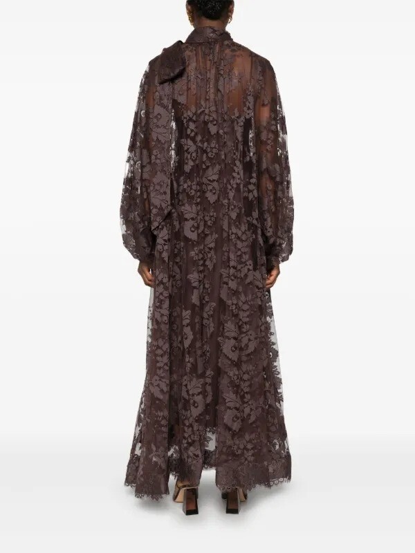NWOT ZIMMERMANN Illustration brown lace gown maxi dress size