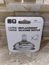 Como Tomo 2 Silicone Replacement Nipples Slow Flow 1 Hole 0-3 Months NoBPA