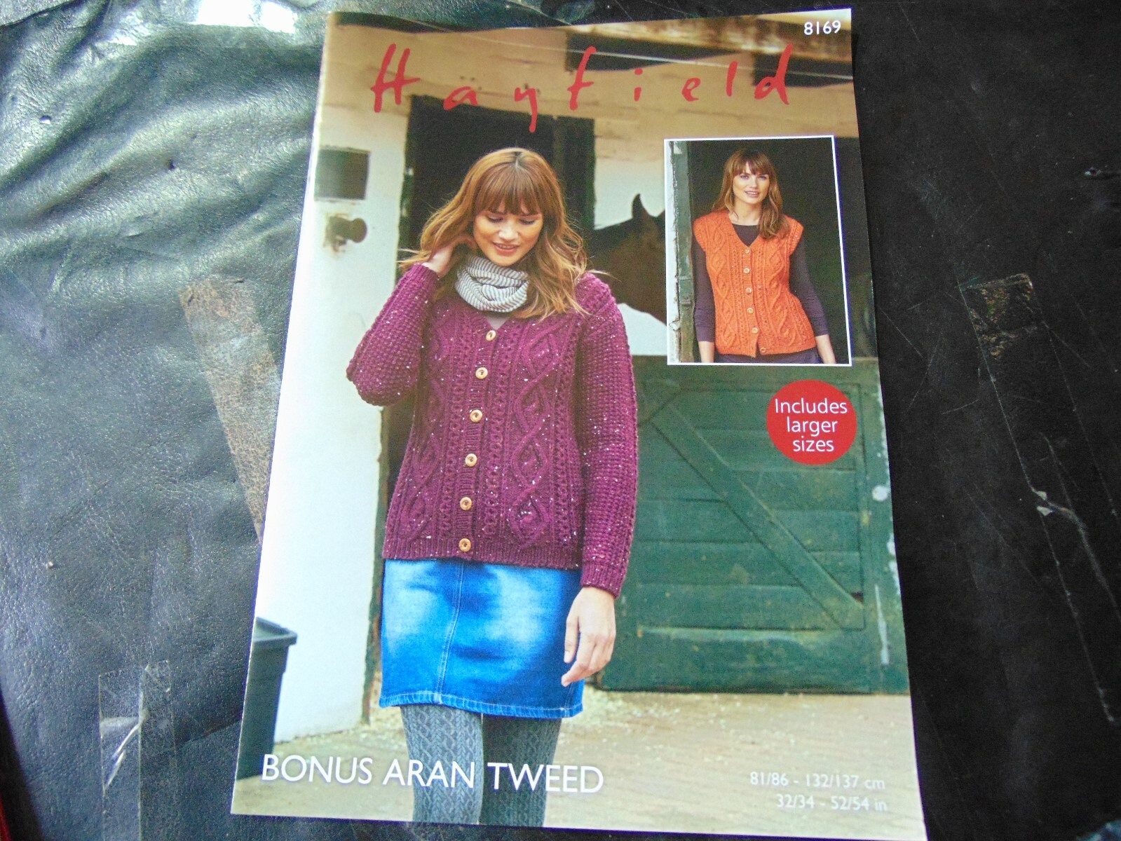 Hayfield Aran Knitting Pattern 8169 81/86 - 132/137 cm cardigan and Waistcoat
