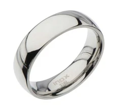 Inox Mens Stainless Steel High Polished Finish Classic Wedding Band Ring Sz 12